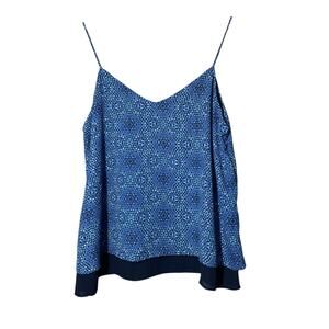Anthropologie Paper Crane Blue Blouse Top Size Medium Spaghetti Strap V-Neck